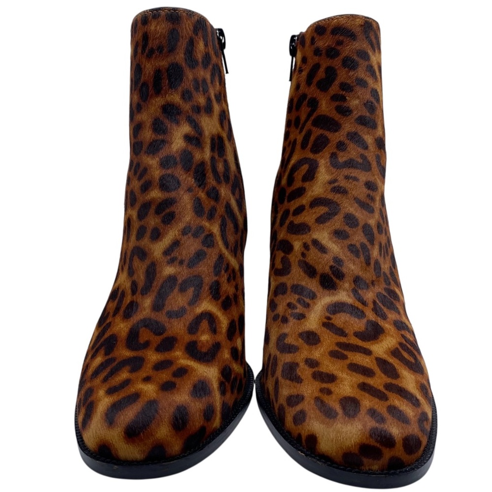 Steve Madden Womens Shoes Jozie Boots Sz 7.5 Leather Fur Heeled Leopard Chic - Picture 4 of 11